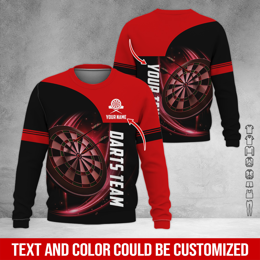 Customized Darts Sweatshirt, Personalized Name & Your Darts Team Name Sweatshirt For Men & Women, Perfect Gift For Darts Lovers, Friend, Family