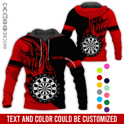 Personalized Name Darts Premium Hoodie, Fire Dartsboards Pattern Hoodie For Men & Women, Perfect Gift For Darts Lovers, Friend, Family