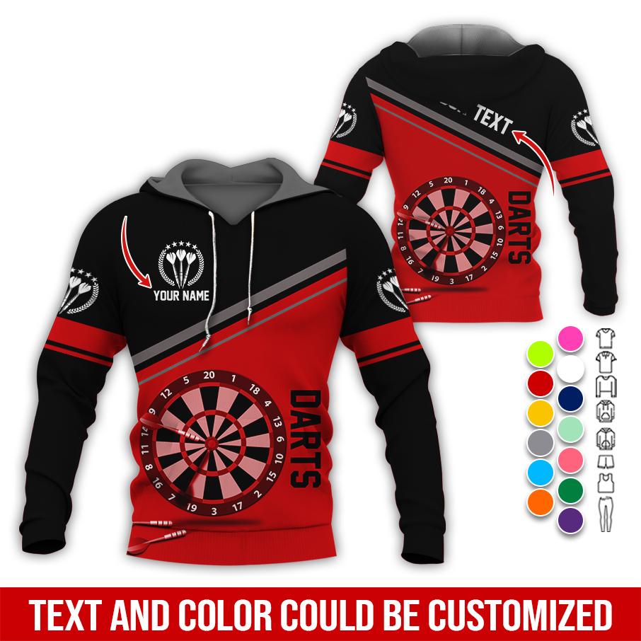 Personalized Name & Text Darts Premium Hoodie, Darts Is My Life Hoodie For Darts Player, Perfect Gift For Darts Lovers, Friend, Family