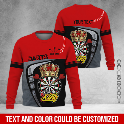 Customized Darts Sweatshirt, Personalized Name & Text Darts Sweatshirt, Darts King Sweatshirt, Perfect Gift For Darts Lovers, Friend, Family