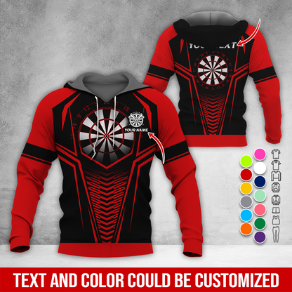 Personalized Name & Text Darts Premium Hoodie, Darts Sport Pattern Hoodie For Men & Women, Perfect Gift For Darts Lovers, Friend, Family