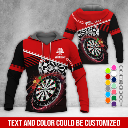 Customized Name & Text Darts Premium Hoodie, Modern Textures Pattern Darts Hoodie, Perfect Gift For Darts Lovers, Darts Player