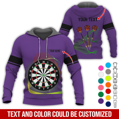 Customized Darts Premium Hoodie, Personalized Name & Text Hoodie, Black Line Pattern Hoodie For Men & Women, Perfect Gift For Darts Lovers, Friend, Family