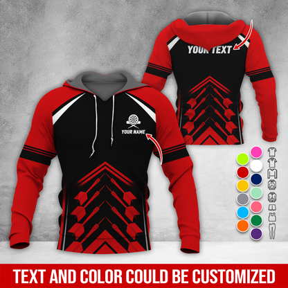 Personalized Name & Text Darts Premium Hoodie, Darts Sport Pattern Hoodie For Darts Player, Perfect Gift For Darts Lovers, Friend, Family