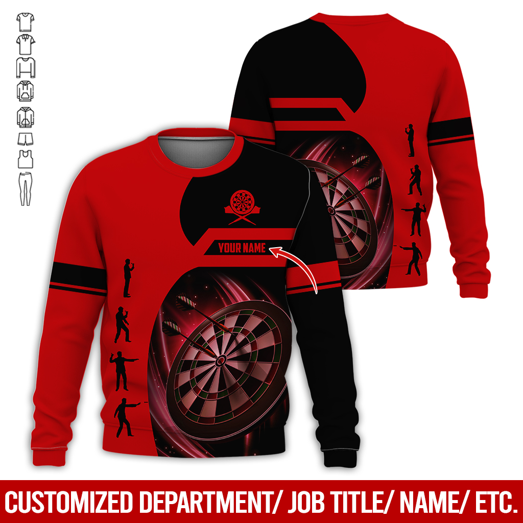 Customized Darts Sweatshirt, Personalized Name Sweatshirt, How to play Darts Pattern Sweatshirt For Darts Lovers, Friend, Family