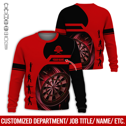 Customized Darts Sweatshirt, Personalized Name Sweatshirt, How to play Darts Pattern Sweatshirt For Darts Lovers, Friend, Family