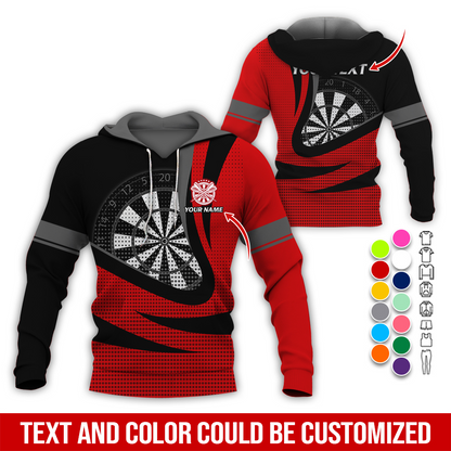 Personalized Name & Text Darts Premium Hoodie, Spot Pattern Darts Hoodie, Perfect Gift For Darts Lovers, Friend, Family