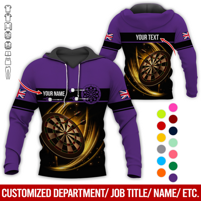 Personalized Darts Premium Hoodie, Custom National Flag Hoodie For Men & Women, Perfect Gift For Darts Lovers, Friend, Family