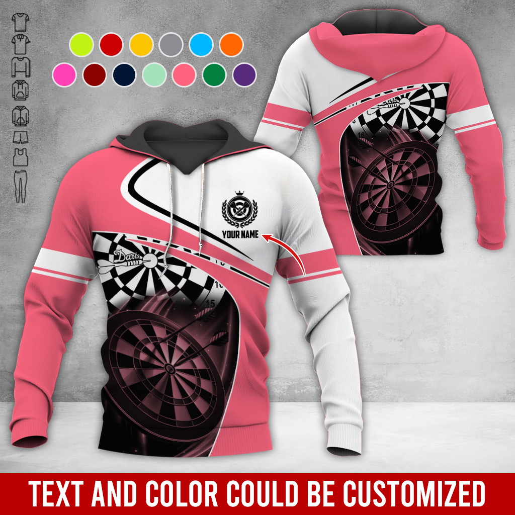 Customized Name Darts Premium Hoodie, Darts Is My Life White Hoodie, Perfect Gift For Darts Lovers, Friend, Family