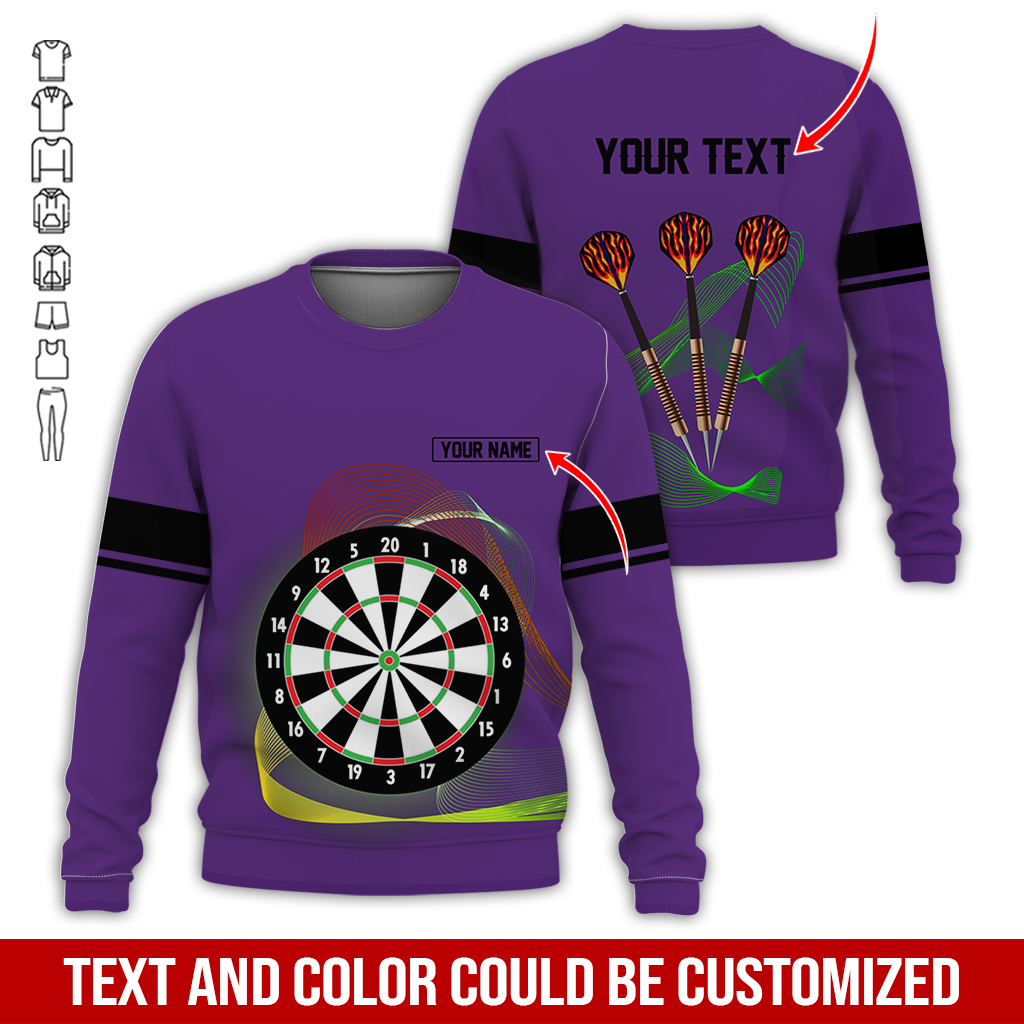 Customized Darts Sweatshirt, Personalized Name & text Sweatshirt,Black Line Pattern Sweatshirt For Men & Women, Perfect Gift For Darts Lovers, Friend, Family