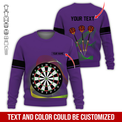 Customized Darts Sweatshirt, Personalized Name & text Sweatshirt,Black Line Pattern Sweatshirt For Men & Women, Perfect Gift For Darts Lovers, Friend, Family