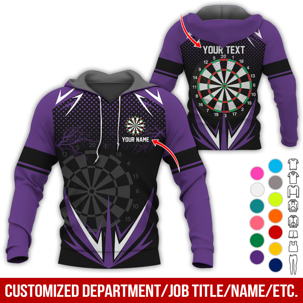 Customized American Flag Darts Premium Hoodie, Lightning & Spot Pattern Darts Hoodie, Perfect Gift For Darts Lovers, Friend, Family