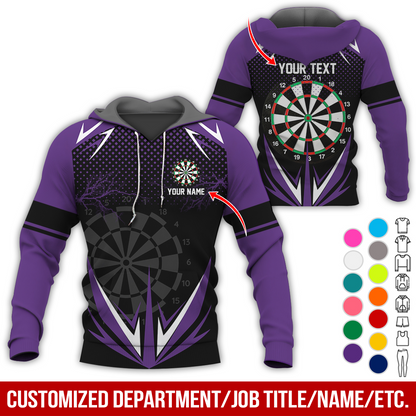 Customized American Flag Darts Premium Hoodie, Lightning & Spot Pattern Darts Hoodie, Perfect Gift For Darts Lovers, Friend, Family