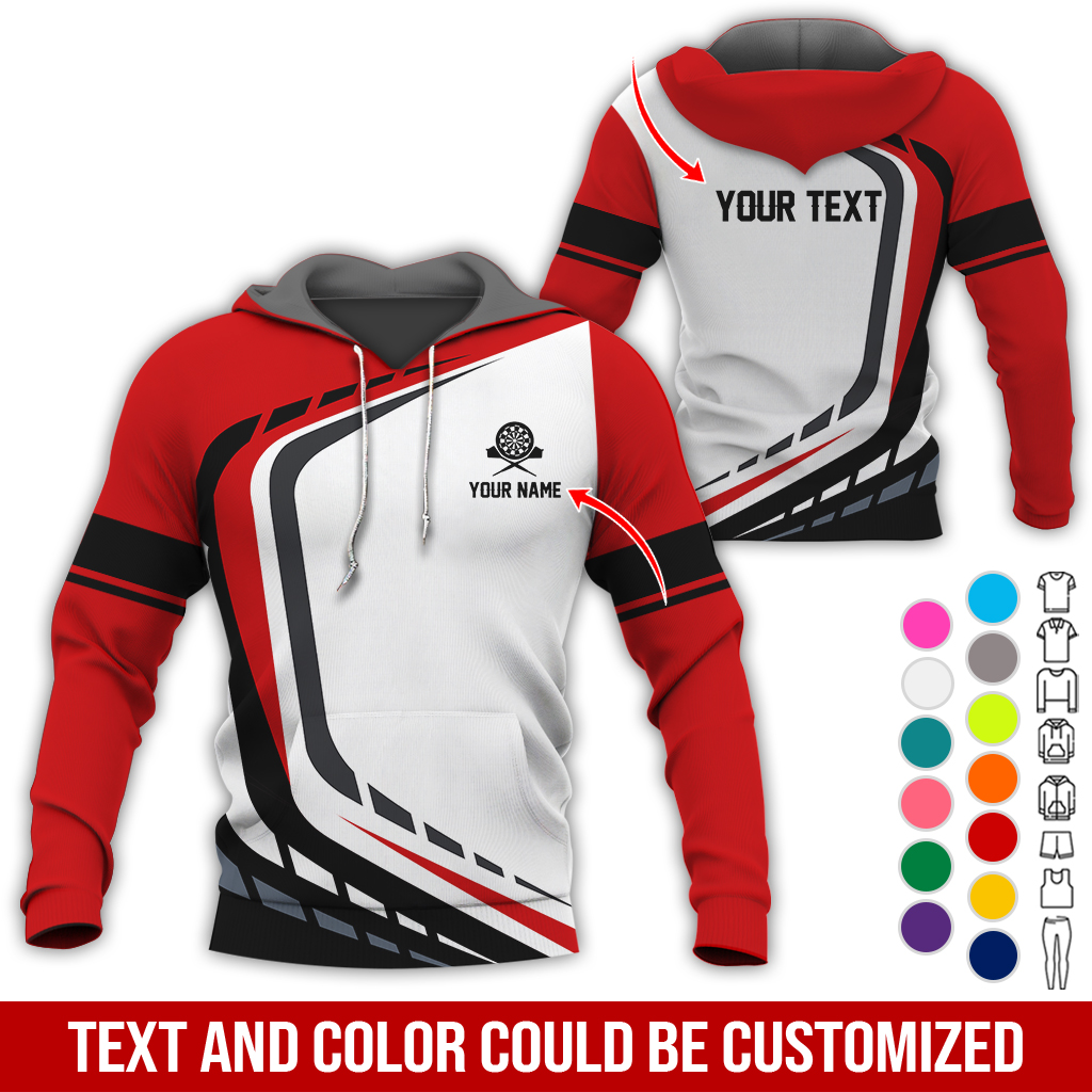 Personalized Darts Premium Hoodie, Customized Name & Text White Darts Hoodie, Perfect Gift For Darts Lovers, Friend, Family