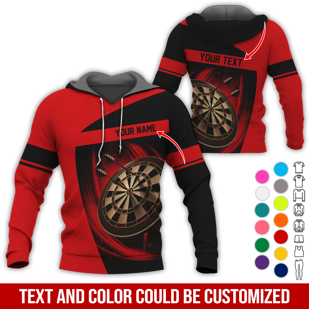 Personalized Name & Text Premium Hoodie, Darts Team Is My Life Hoodie, Perfect Gift For Darts Lovers, Darts Player