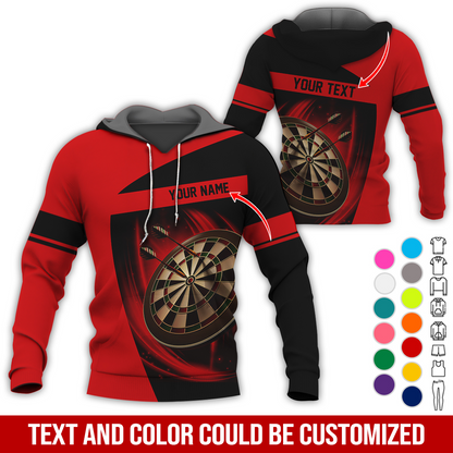 Personalized Name & Text Premium Hoodie, Darts Team Is My Life Hoodie, Perfect Gift For Darts Lovers, Darts Player