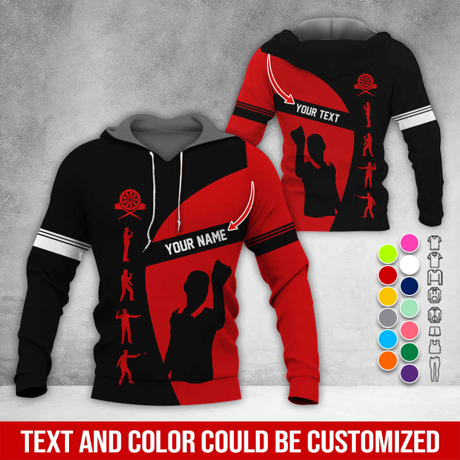 Customized Name & Text Darts Premium Hoodie, How to play Darts Pattern Hodie, Perfect Gift For Darts Lovers, Friend, Family