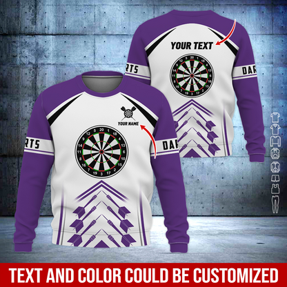 Customized Darts Sweatshirt, Dartsboards Pattern Sweatshirt White For Men & Women, Perfect Gift For Darts Lovers, Darts Player