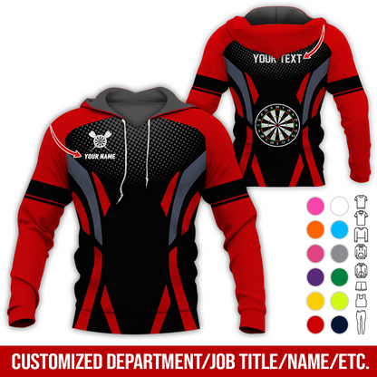 Personalized Darts Premium Hoodie, Custom Name & Text Darts Hoodie Gift For Darts Lovers, Friend, Family
