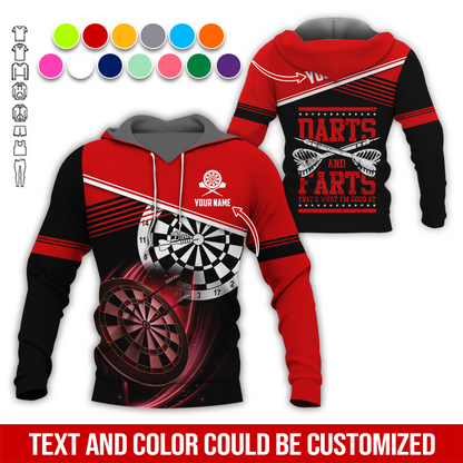 Customized Name & Text Darts Premium Hoodie, Darts & Darts That's What I'm Good At Hoodie, Perfect Gift For Darts Lovers, Darts Player
