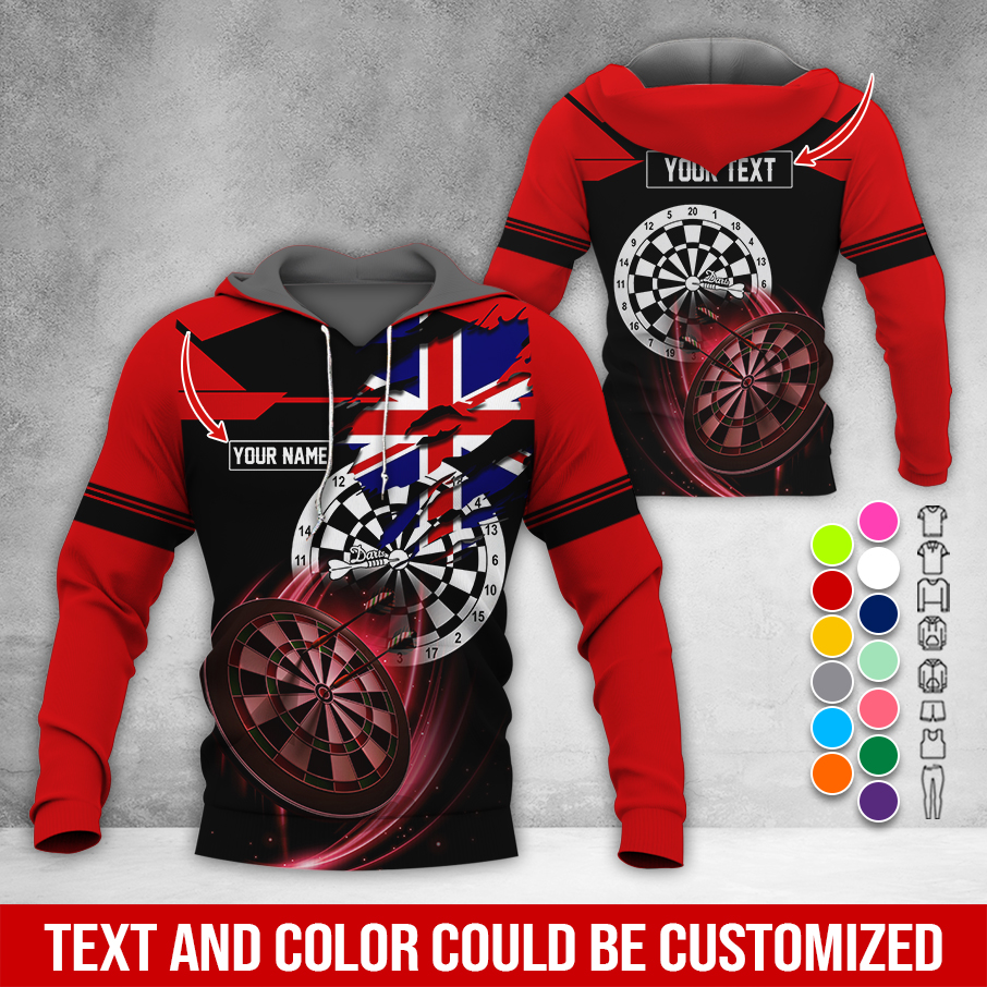 Customized Flag Darts Premium Hoodie, Custom Flag Hoodie For Men & Women, Perfect Gift For Darts Lovers, Friend, Family