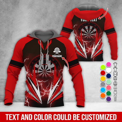 Customized Name Darts Thunder Premium Hoodie, Darts Pattern Hoodie, Perfect Gift For Darts Lovers, Friend, Family