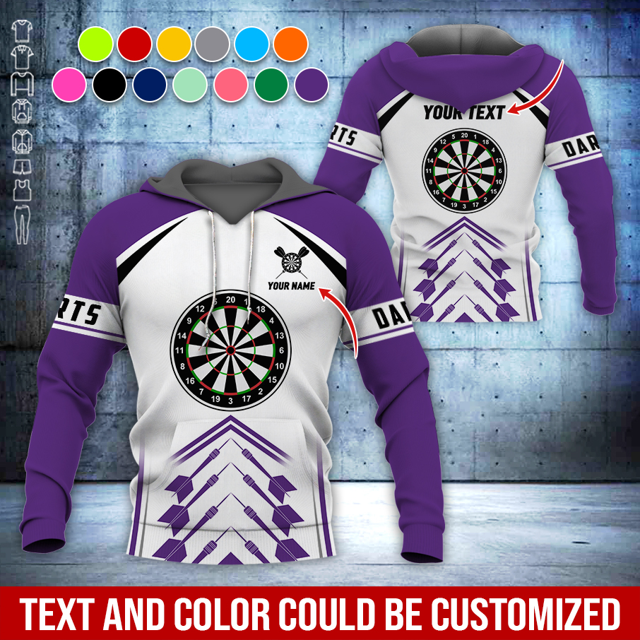 Personalized Darts Premium Hoodie, Dartsboards Pattern Hoodie White For Men & Women, Perfect Gift For Darts Lovers, Darts Player