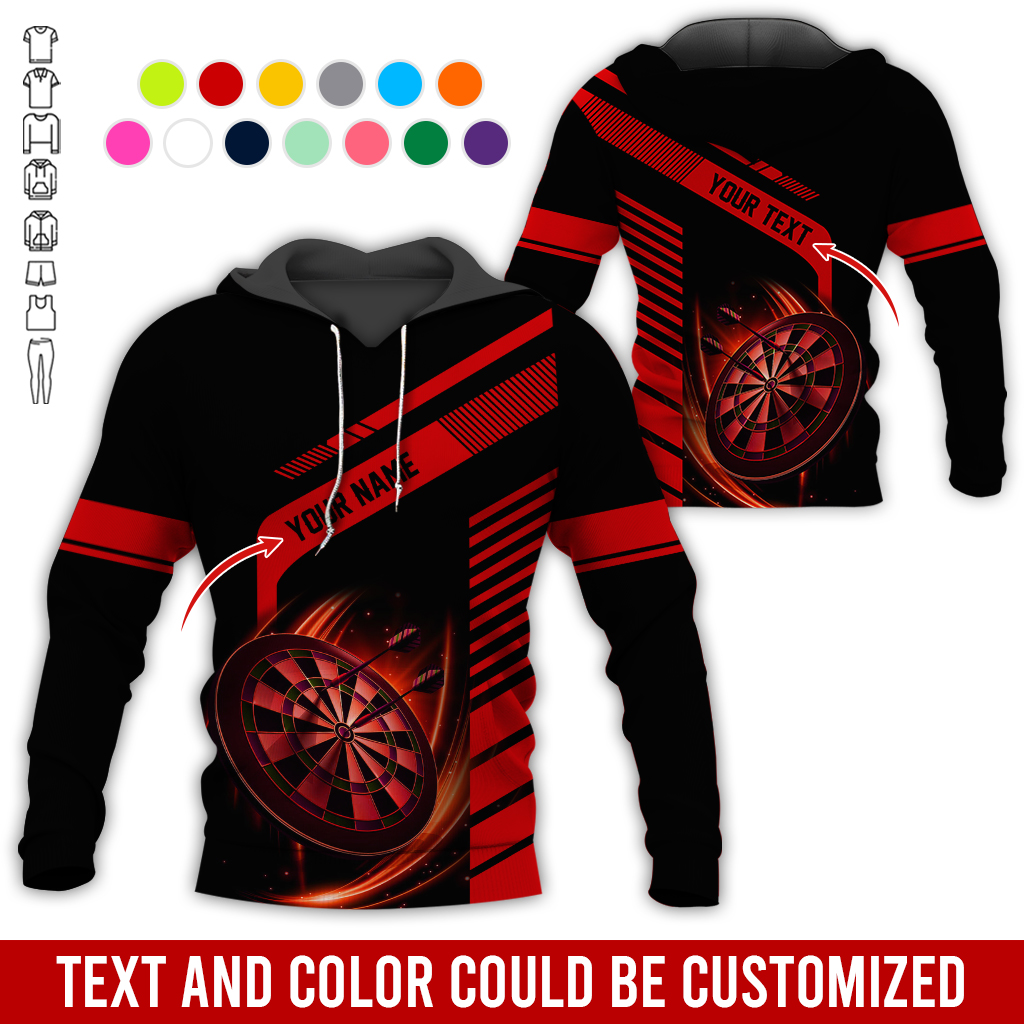 Customized Name & Text Darts Premium Hoodie, Throw Your Dart And Let It Fly, Perfect Gift For Darts Lovers, Friend, Family