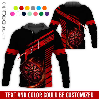 Customized Name & Text Darts Premium Hoodie, Throw Your Dart And Let It Fly, Perfect Gift For Darts Lovers, Friend, Family