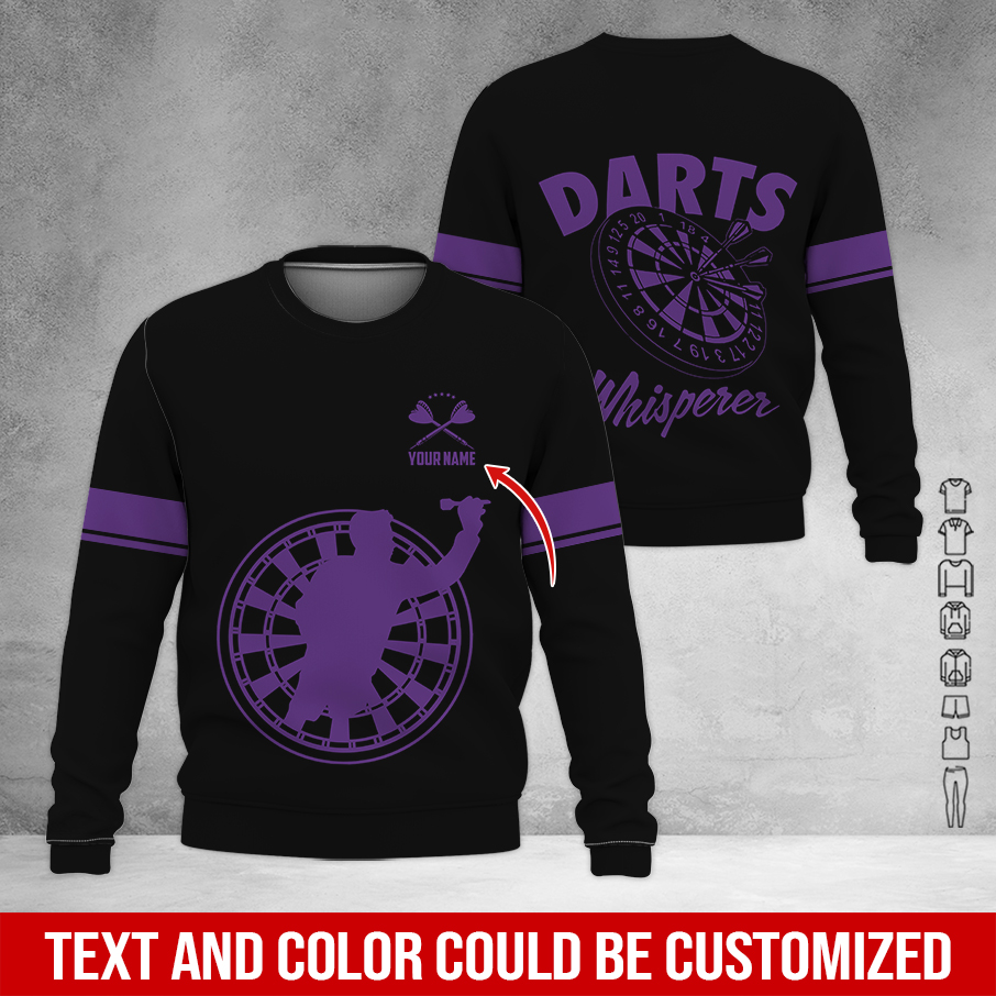 Customized Darts Sweatshirt, Personalized Name Sweatshirt, Darts Whisperer Sweatshirt, Perfect Gift For Darts Lovers, Friend, Family