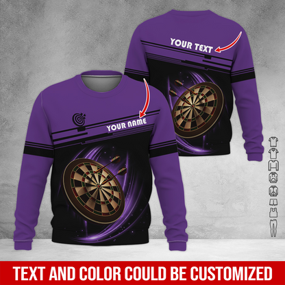 Customized Darts Sweatshirt, Personalized Name & Text Darts Sweatshirt, Darts Pattern Sweatshirt, Perfect Gift For Darts Lovers, Friend, Family