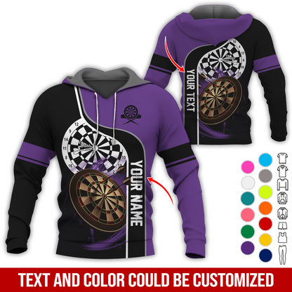 Customized Name & Text Darts Premium Hoodie, Darts Pattern Hoodie For Men & Women, Perfect Gift For Darts Lovers, Friend, Family