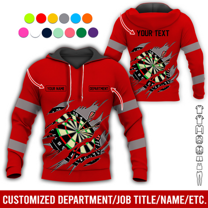 Personalized Darts Premium Hoodie, Customized Name, Text & Department Darts Hoodie, Perfect Gift For Darts Lovers, Friend, Family