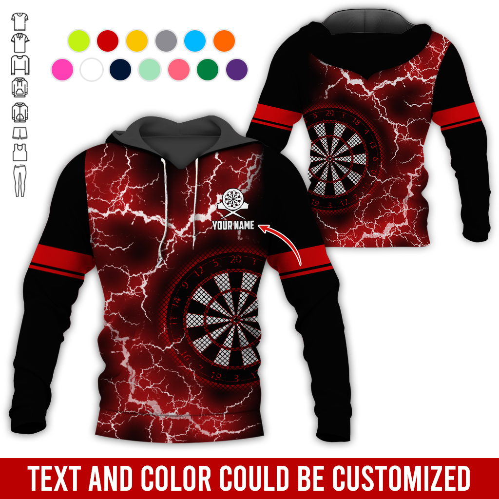 Customized Name Darts Lightning Premium Hoodie, Darts Pattern Hoodie, Perfect Gift For Darts Lovers, Friend, Family