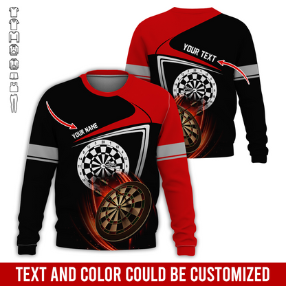 Customized Darts Sweatshirt, Personalized Name & Text Sweatshirt, Darts Pattern Sweatshirt, Perfect Gift For Darts Lovers, Darts Player