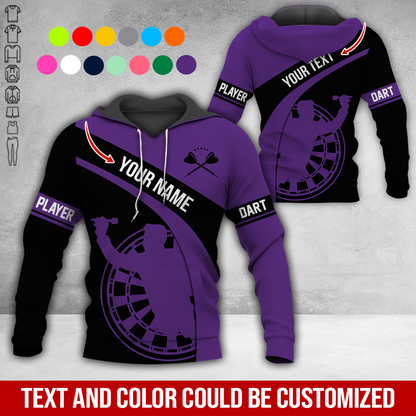 Customized Name & Text Darts Premium Hoodie, Darts Player Pattern Hoodie, Perfect Gift For Darts Lovers, Darts Player