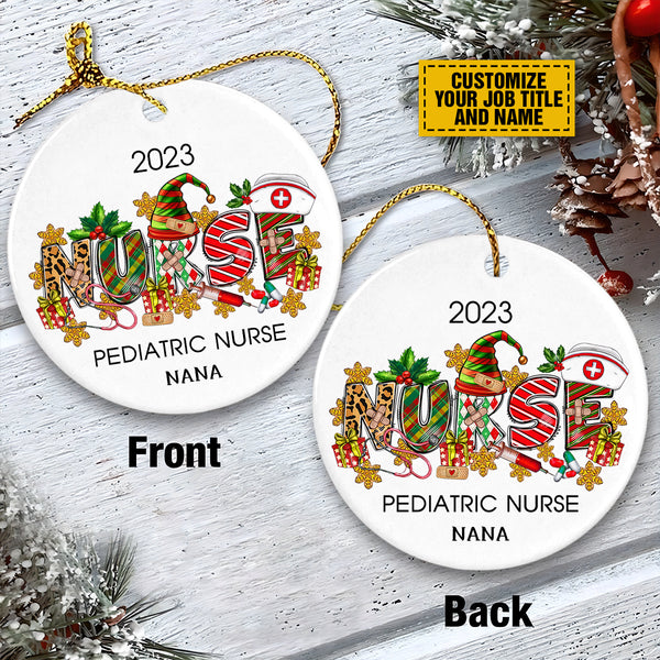 Personalized Nurse Christmas Ornament - Christmas 2023 Nurse Ceramic Ornament, Perfect Gift For Nurse, Holiday Decor