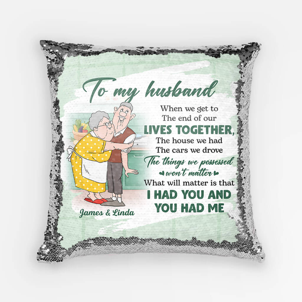 Personalized Couple Throw Pillow - Customized Name & Photo To My Husband I Had You and You Had Me Pillow - Best Valentine Gift For Couple