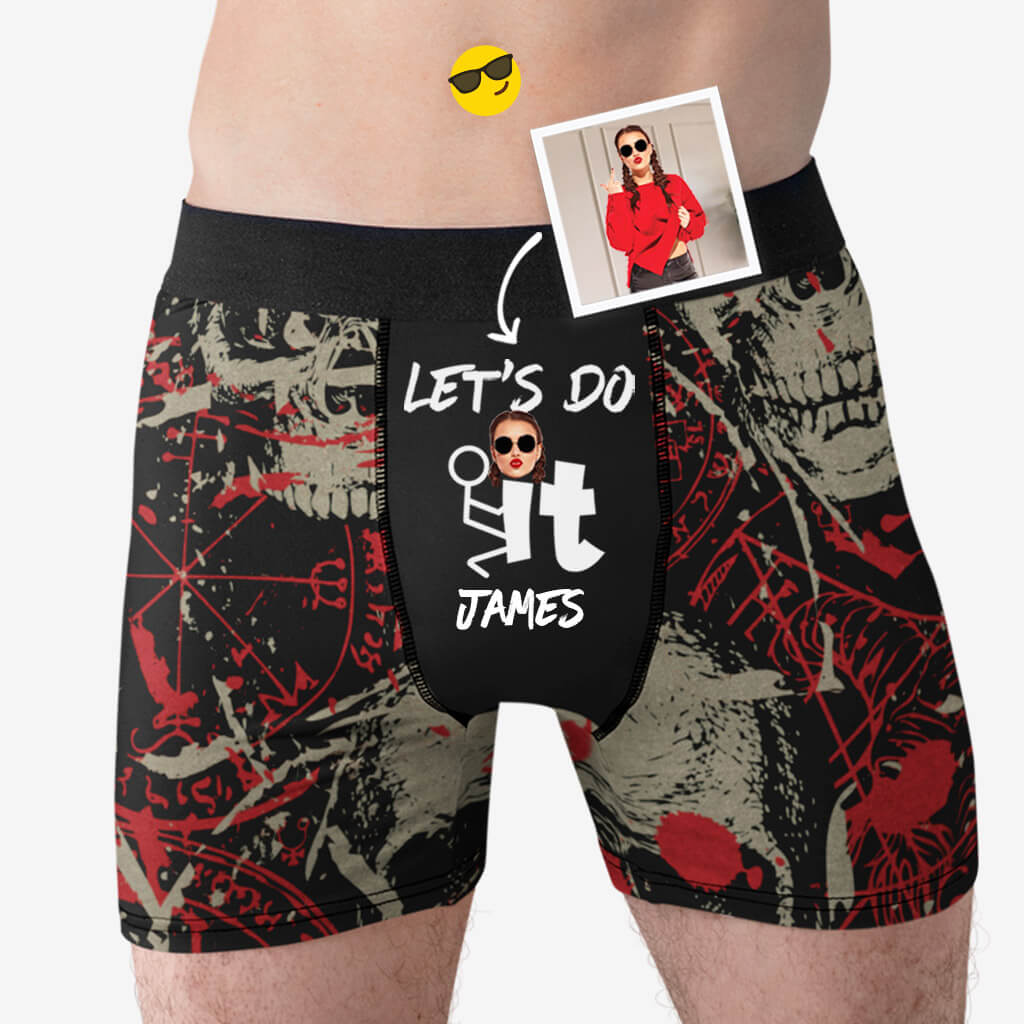 Personalized Boxers, Custom Face Underwear - Customized Let's Do It Boxer - Best Valentine Gift For Men From Lover