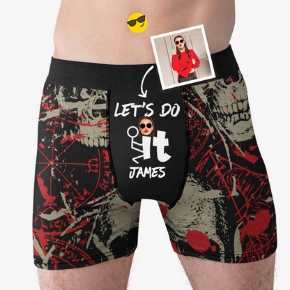Personalized Boxers, Custom Face Underwear - Customized Let's Do It Boxer - Best Valentine Gift For Men From Lover
