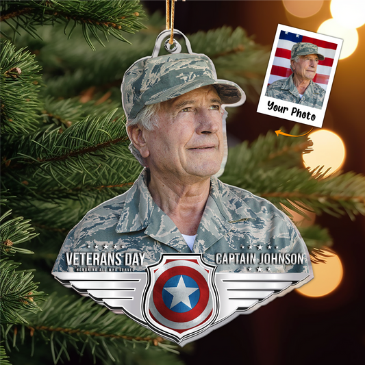 Personalized Acrylic Soldier Ornament, Custom Your Soldier Photo Acrylic Ornament For Christmas, Best Gift idea for Soldier, Family