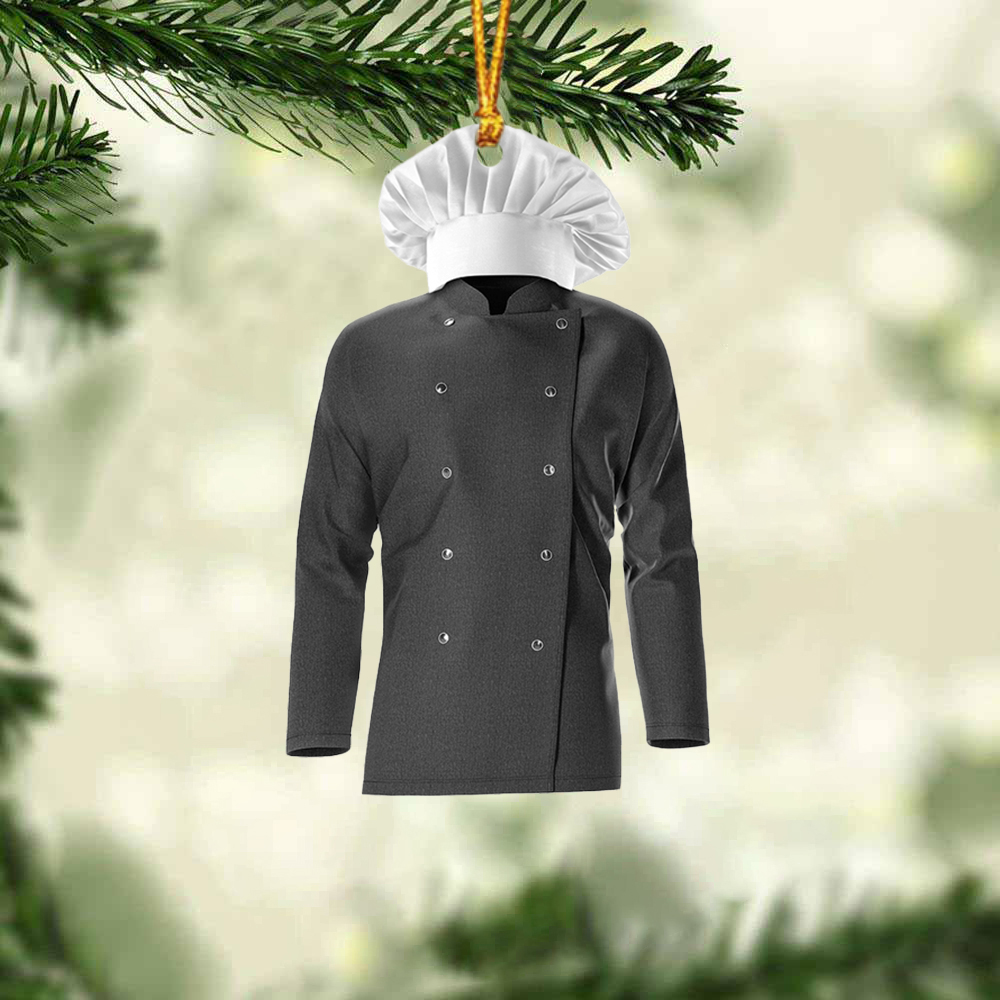 Custom Chef Acrylic Christmas Ornament, Personalized Chef Coat Uniform Acrylic Ornament For Chef, Christmas, New Year