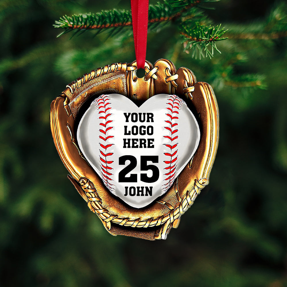 Custom Baseball Acrylic Ornament, Personalized Baseball Gloves Logo Acrylic Ornament - Perfect Gift For Baseball Lover, Christmas, New Year