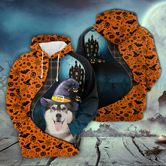 Siberian Husky And Halloween Pullover Premium Hoodie , Perfect Outfit For Men And Women On Christmas New Year Autumn Winter