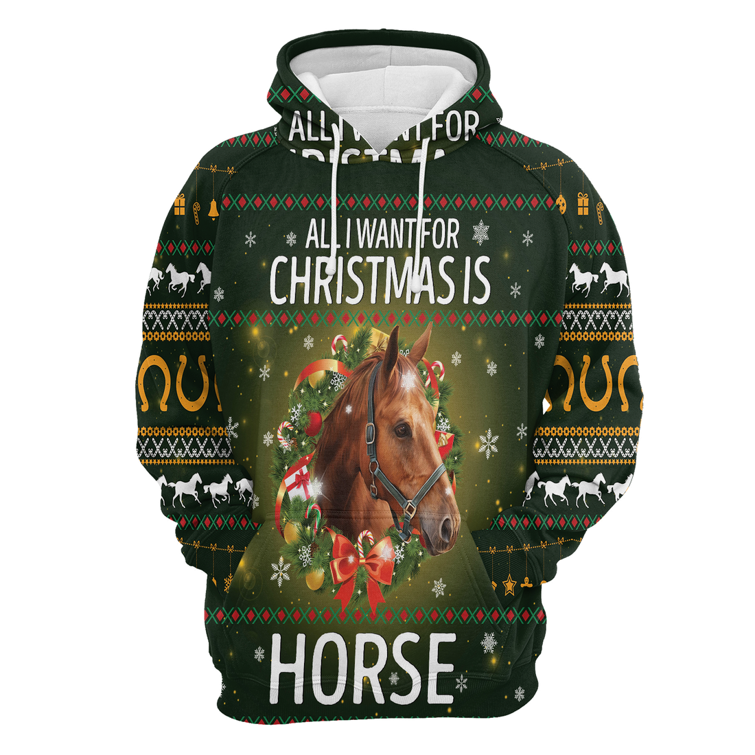 Horse Xmas Premium Christmas Hoodie, All I Want For Christmas Horse Unisex Hoodie For Men & Women - Perfect Gift For Christmas, Horse Lovers