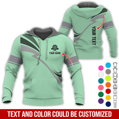 Personalized Darts Premium Hoodie, Customized Name & Text Lightning Pattern Darts Hoodie, Perfect Gift For Darts Lovers, Friend, Family