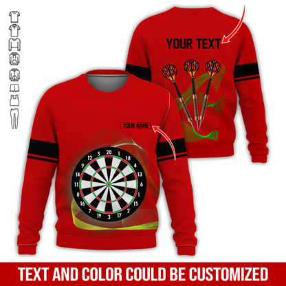 Customized Darts Sweatshirt, Personalized Name & text Sweatshirt,Black Line Pattern Sweatshirt For Men & Women, Perfect Gift For Darts Lovers, Friend, Family