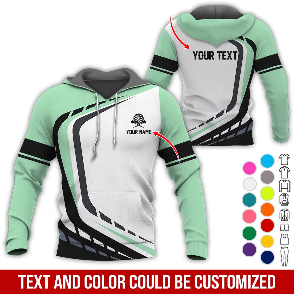Personalized Darts Premium Hoodie, Customized Name & Text White Darts Hoodie, Perfect Gift For Darts Lovers, Friend, Family