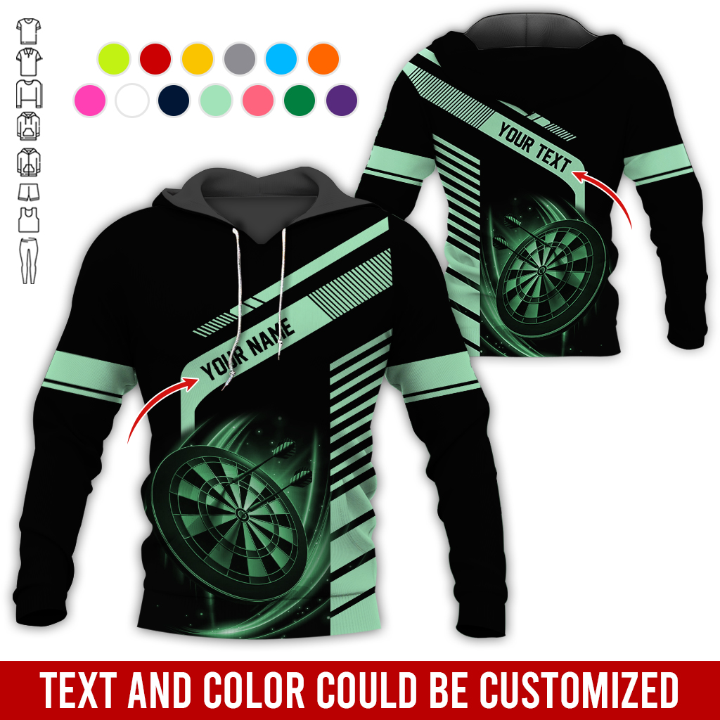 Customized Name & Text Darts Premium Hoodie, Throw Your Dart And Let It Fly, Perfect Gift For Darts Lovers, Friend, Family