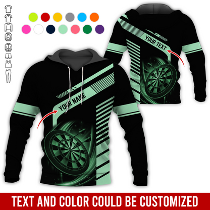Customized Name & Text Darts Premium Hoodie, Throw Your Dart And Let It Fly, Perfect Gift For Darts Lovers, Friend, Family